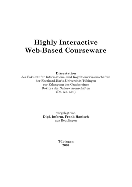 Highly Interactive Web Courseware