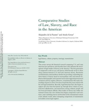 Comparative Studies of Law, Slavery, and Race in the Americas