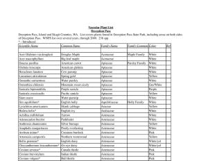 Vascular Plant List Deception Pass Deception Pass, Island and Skagit Counties, WA