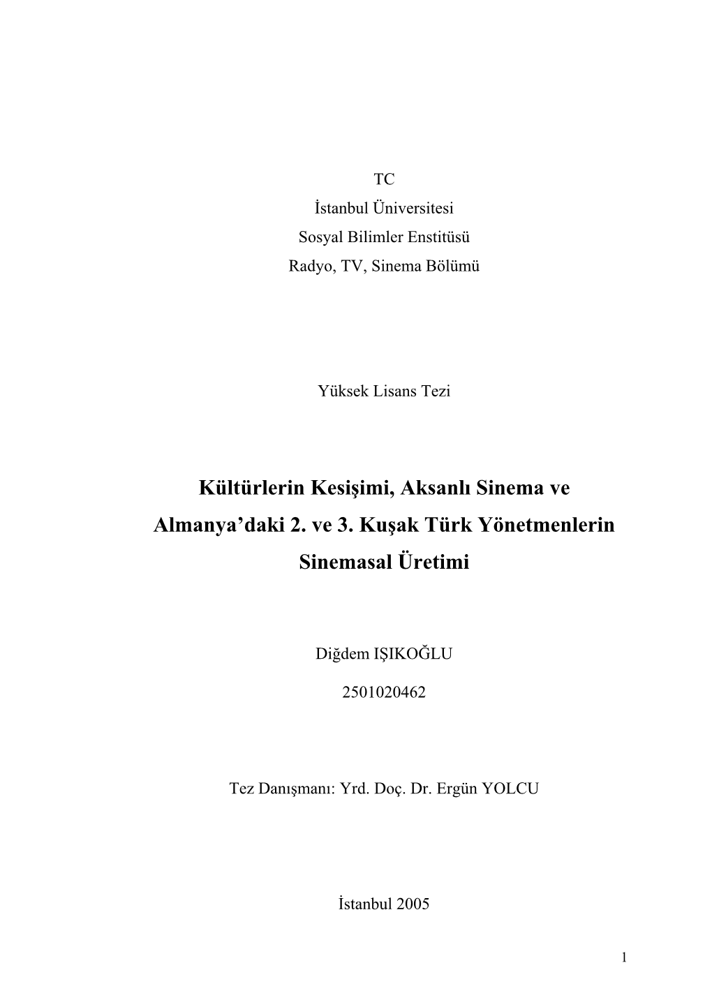 Kültürlerin Kesişimi, Aksanlı Sinema Ve Almanya'daki 2. Ve 3. Kuşak Türk