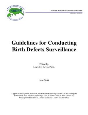 Guidelines for Conducting Birth Defects Surveillance