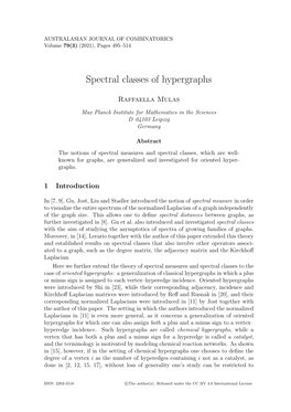 Spectral Classes of Hypergraphs