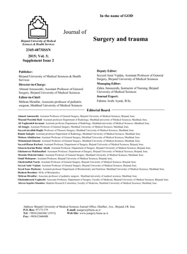 Journal of Surgery and Trauma
