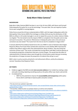 Body Worn Video Cameras1