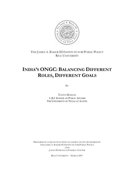 India's Ongc: Balancing Different Roles, Different