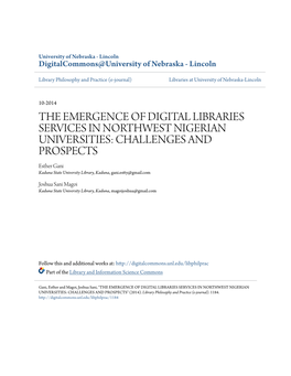 The Emergence of Digital Libraries Services In