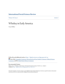 Whiskey in Early America Grace Bellino