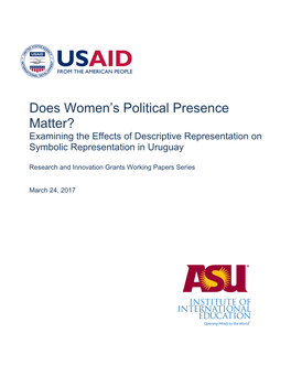 Does Women's Political Presence Matter?