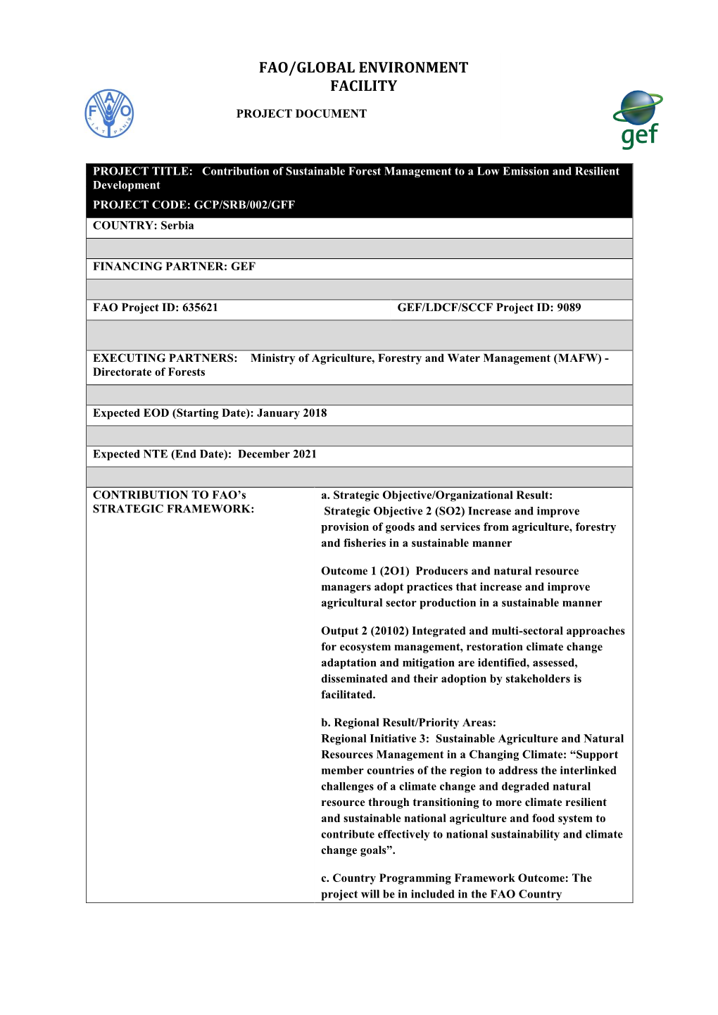 Fao/Global Environment Facility