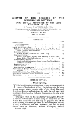 Sketch of the Geology of the Birmingham District: with Special