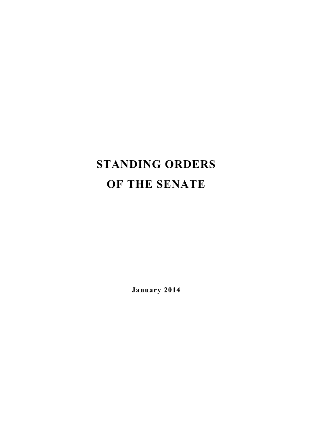 Standing Orders of the Senate