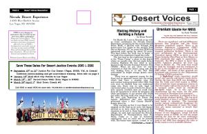 Nevada Desert Experience Uranium Waste for NNSS Making History
