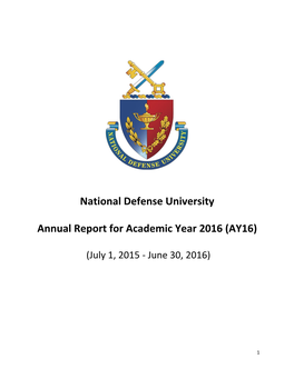 National Defense University Annual Report for Academic Year 2016
