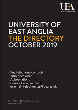 University of East Anglia the Directory October 2019