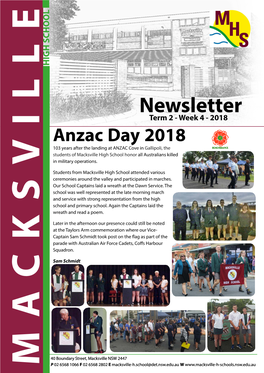 Newsletter Term 2- Week 4-2018 Message from the Principal