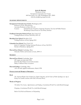 John Brooks CV