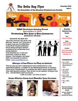 The Delta Rag Flyer Issue 1 the Newsletter of the Stockton Dixieland Jazz Society