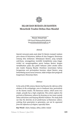 Islam Dan Budaya Di Banten: Menelisik Tradisi Debus Dan Maulid