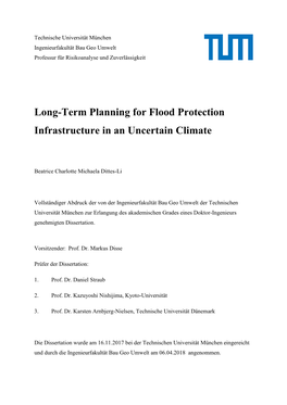 Long-Term Planning for Flood Protection Infrastructure in an Uncertain Climate