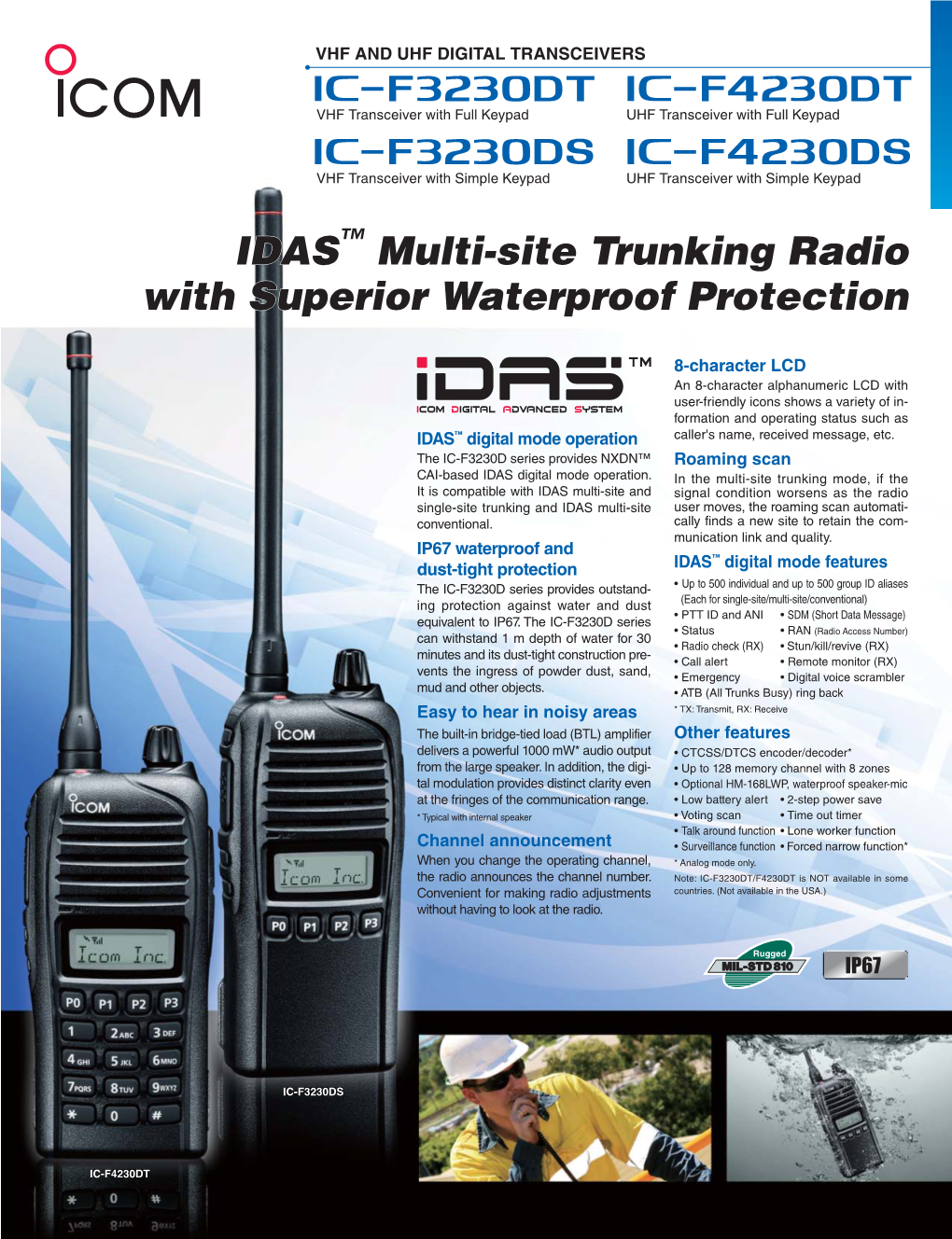 IDAS Multi-Site Trunking Radio with Superior Waterproof Protection
