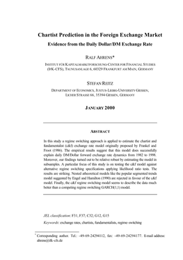 Chartist Prediction in the Foreign Exchange Market Evidence from the Daily Dollar/DM Exchange Rate