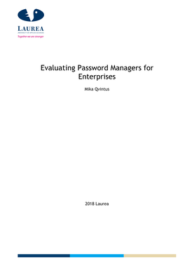 Evaluating Password Managers for Enterprises