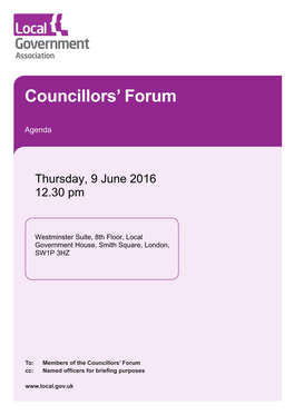 (Public Pack)Agenda Document for Councillors' Forum, 09/06/2016 12:30