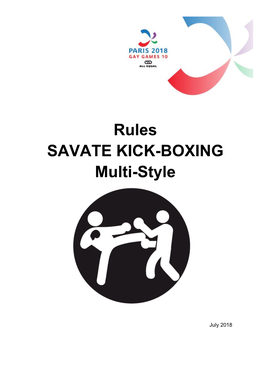 Rules SAVATE KICK-BOXING Multi-Style