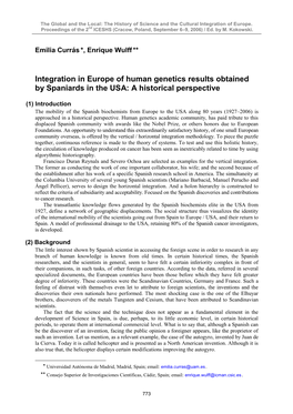 Integration in Europe of Human Genetics Results Obtained by Spaniards in the USA: a Historical Perspective
