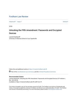 Unlocking the Fifth Amendment: Passwords and Encrypted Devices
