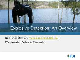 Explosive Detection: an Overview