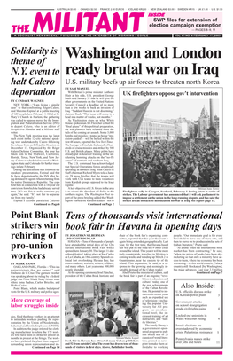 Washington and London Ready Brutal War on Iraq