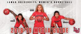 2018-19 Lamar University Women's Basketball Fact Book