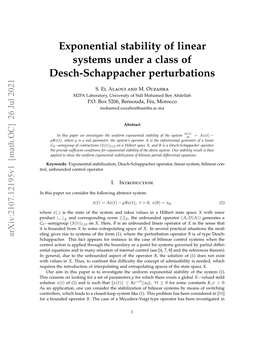 Exponential Stability of Linear Systems Under a Class of Desch