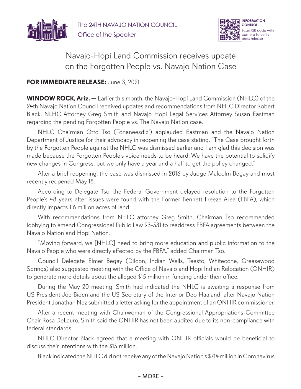 Navajo-Hopi Land Commission Receives Update on the Forgotten People Vs