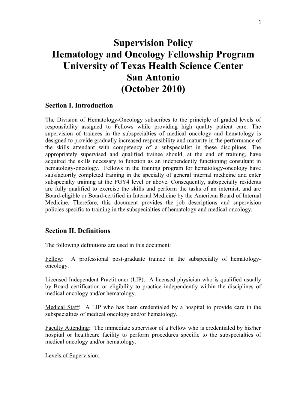 Hematology and Oncology Fellowship Program