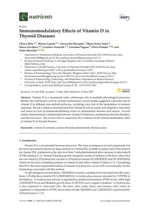 Immunomodulatory Effects of Vitamin D in Thyroid Diseases