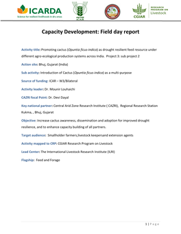 Field Day Report