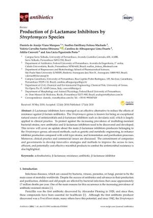 Lactamase Inhibitors by Streptomyces Species