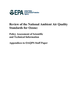 Review of the National Ambient Air Quality Standards for Ozone