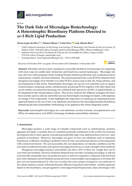 A Heterotrophic Biorefinery Platform Directed to Ω-3 Rich Lipid Production