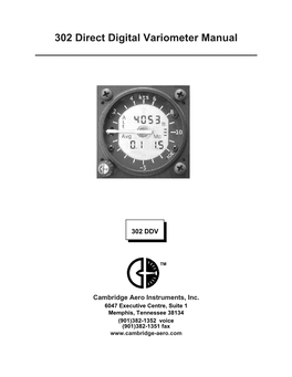 302 Direct Digital Variometer Manual ______