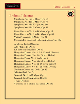 Brahms, Johannes Symphony No