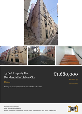 13 Bed Building for Sale in Lisbon City, Portugal