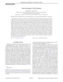 Hear the Sound of Weyl Fermions