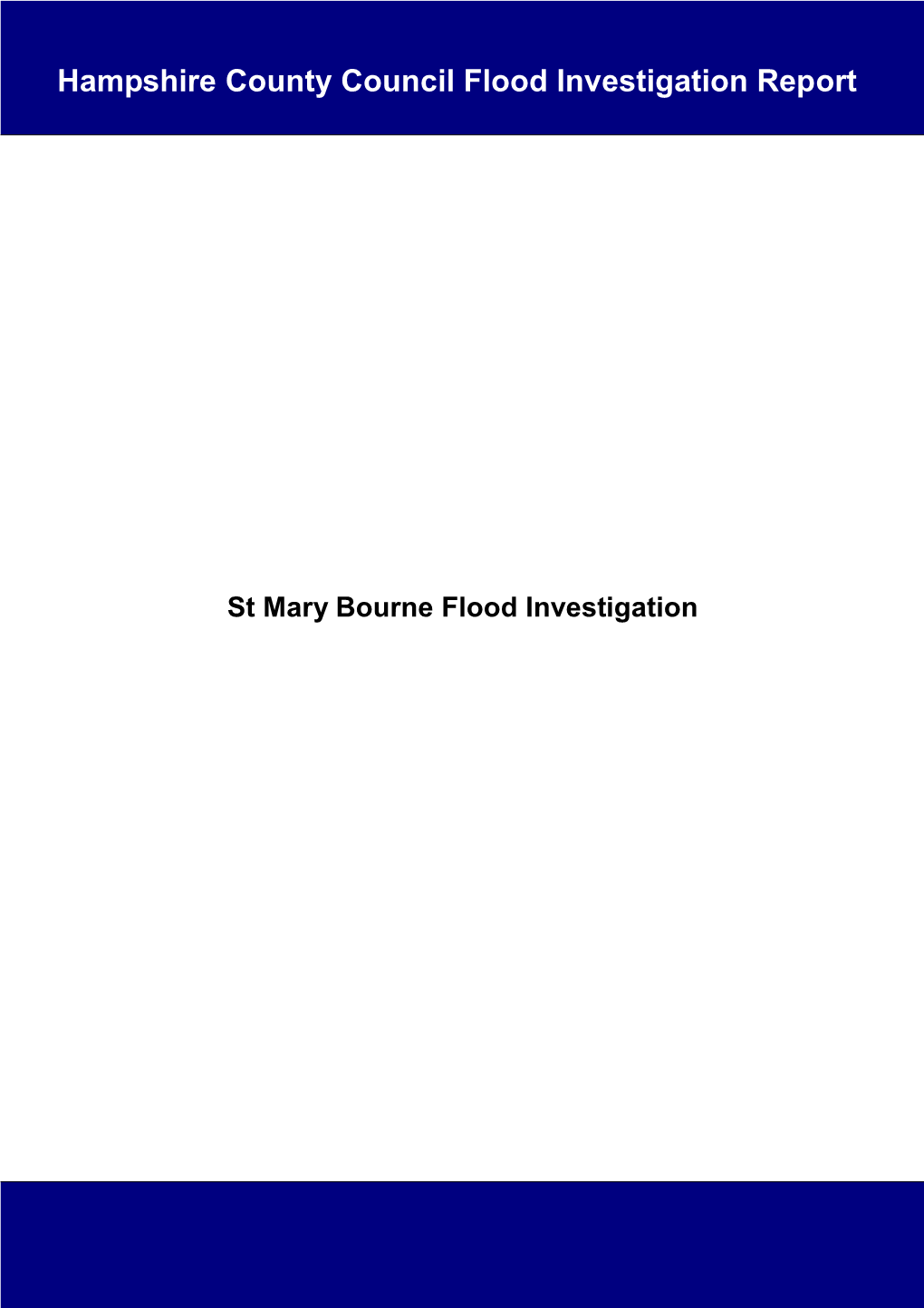 Hampshire County Council Flood Investigation Report