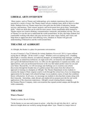 Liberal Arts Overview Theatre at Albright Theatre