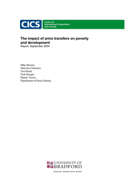 The Impact of Arms Transfers on Poverty and Development Report, September 2004