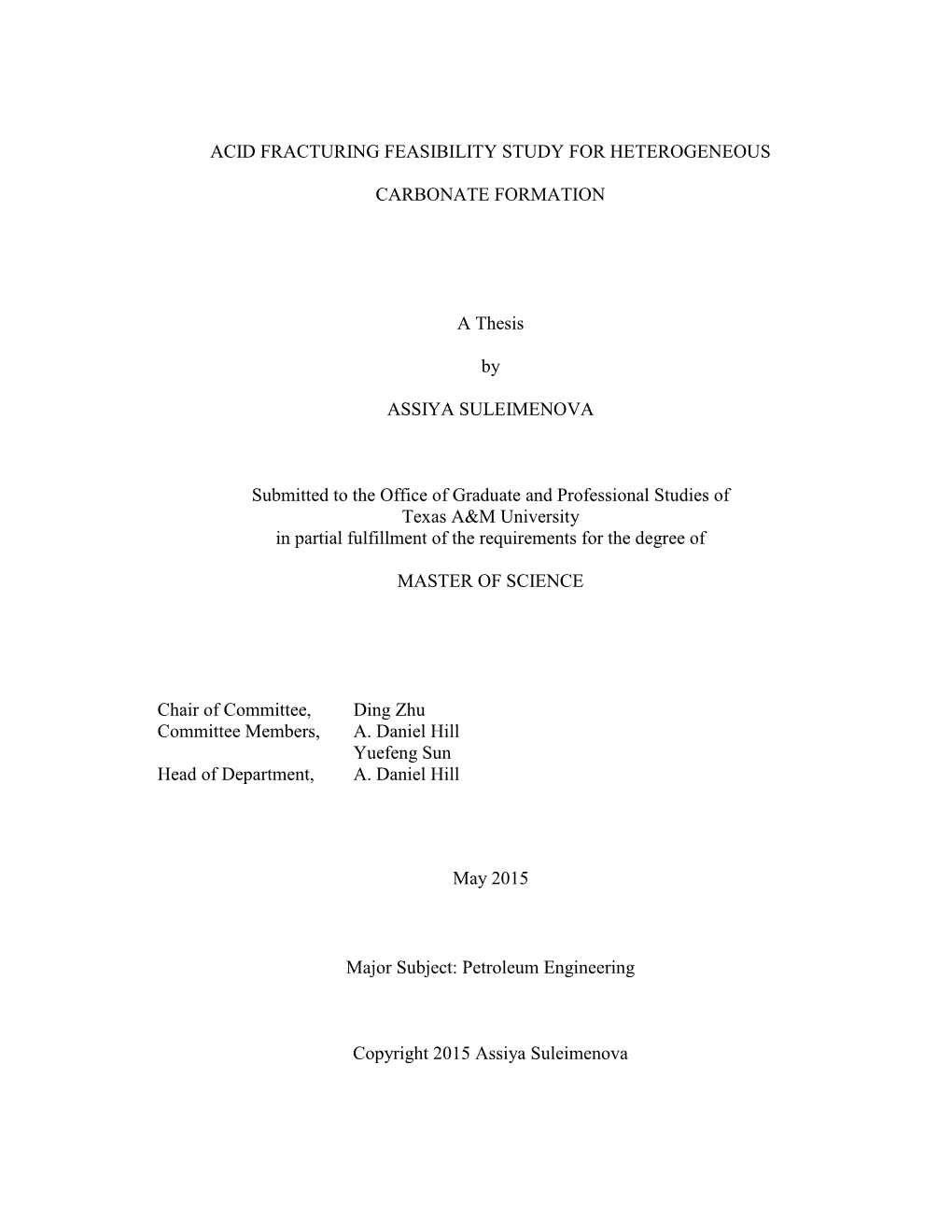 Acid Fracturing Feasibility Study for Heterogeneous