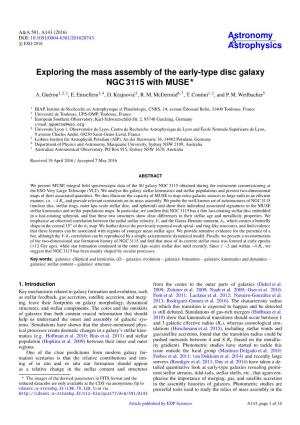 Exploring the Mass Assembly of the Early-Type Disc Galaxy NGC 3115 with MUSE? A
